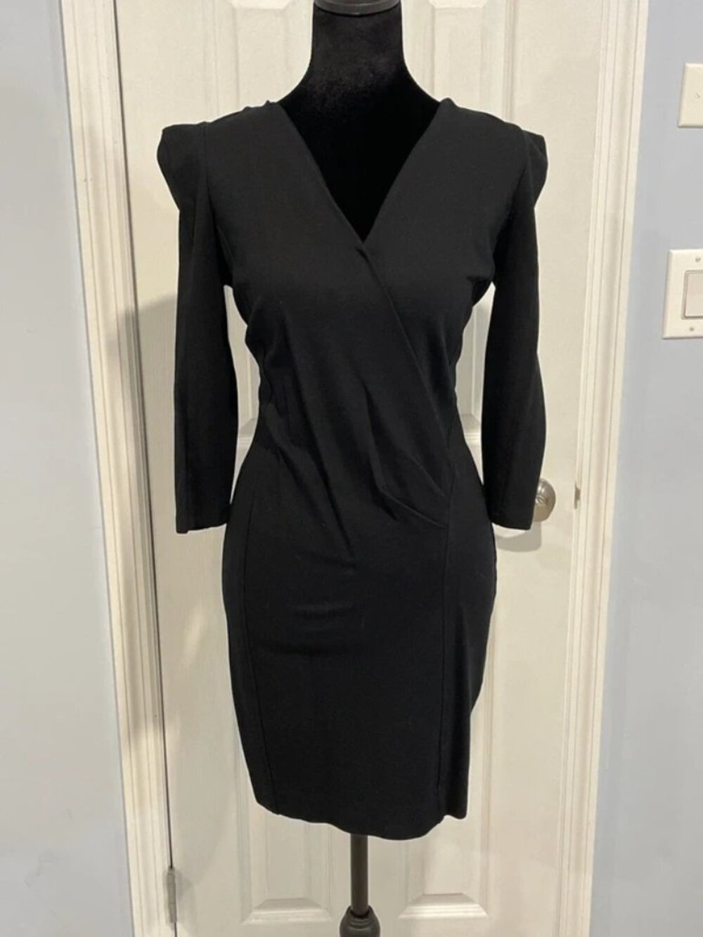 French Connection Women’s Black V-Neck Midi Dress 6
